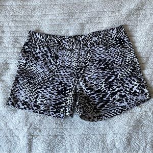 Calvin Klein Black and White Animal Print Midrise Dress Shorts Zebra Leopard